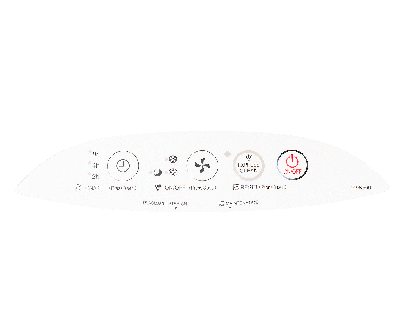 FPK50UW air purifier control panel