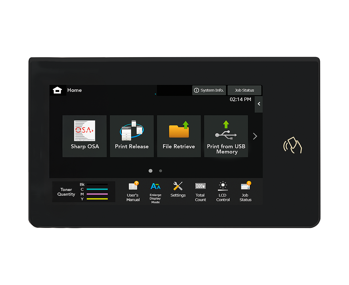 colour desktop printer screen